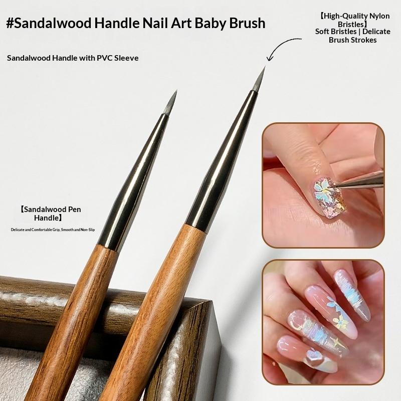Woodworking Nails - 7mm Sandalwood Nail Art Brush Detail