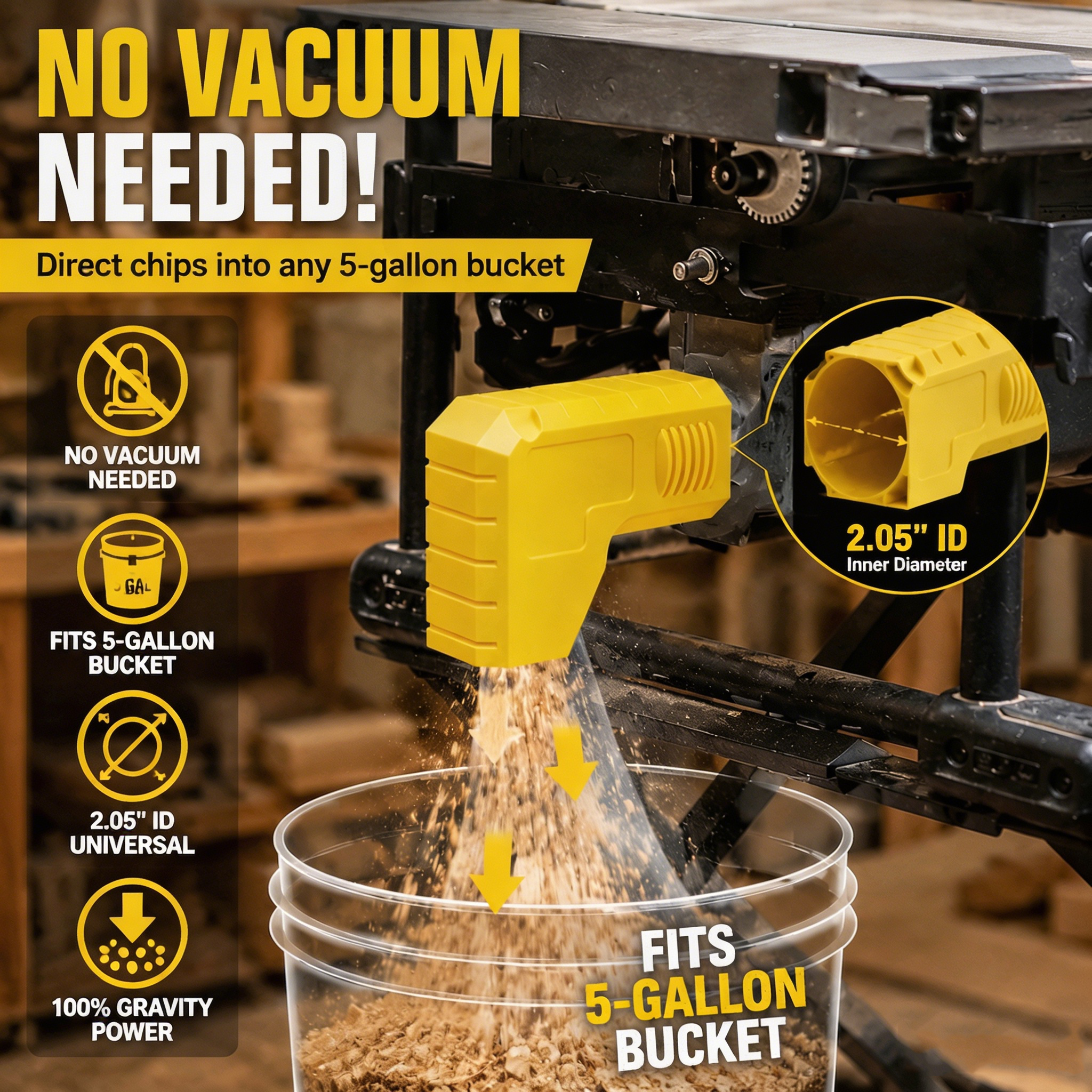 Table Saw Dust Collector 2.05  - Vacuum Woodworking ulasan dan harga