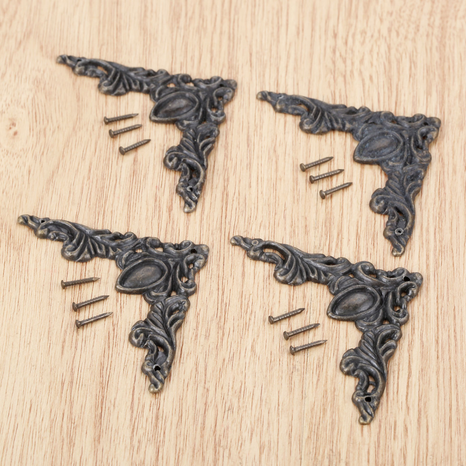 4Pcs Antique Bronze Decorative - Woodworking Box ulasan dan harga