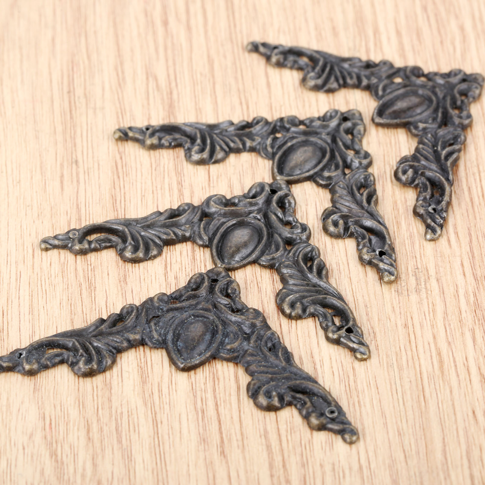 4Pcs Antique Bronze Decorative - Woodworking Box ulasan dan harga