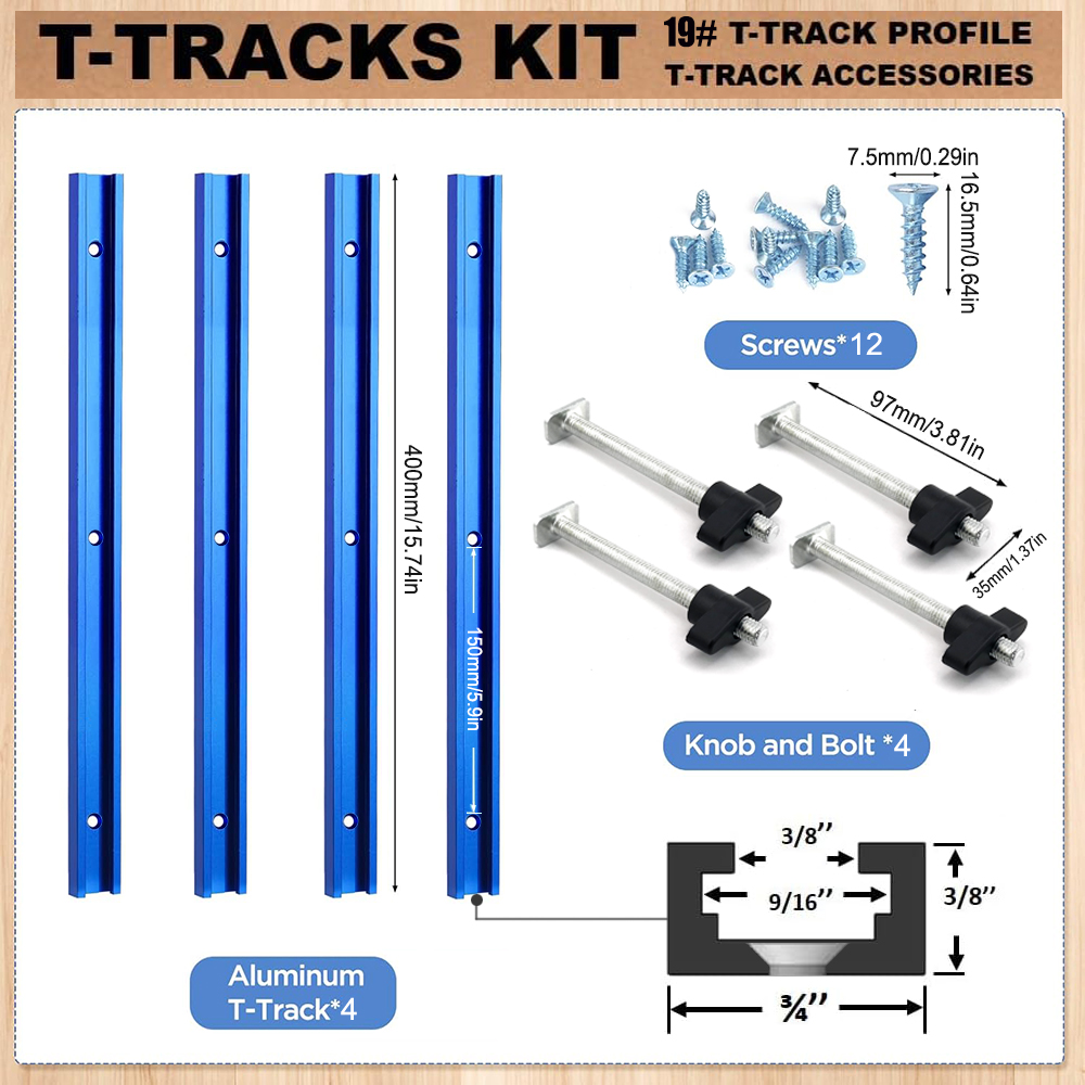 Woodworking 19# T-track Kit an - Woodworking Company ulasan dan harga