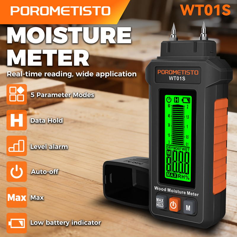 WT01S Two Pins Wood Humidity T - Lumber Woodworking ulasan dan harga