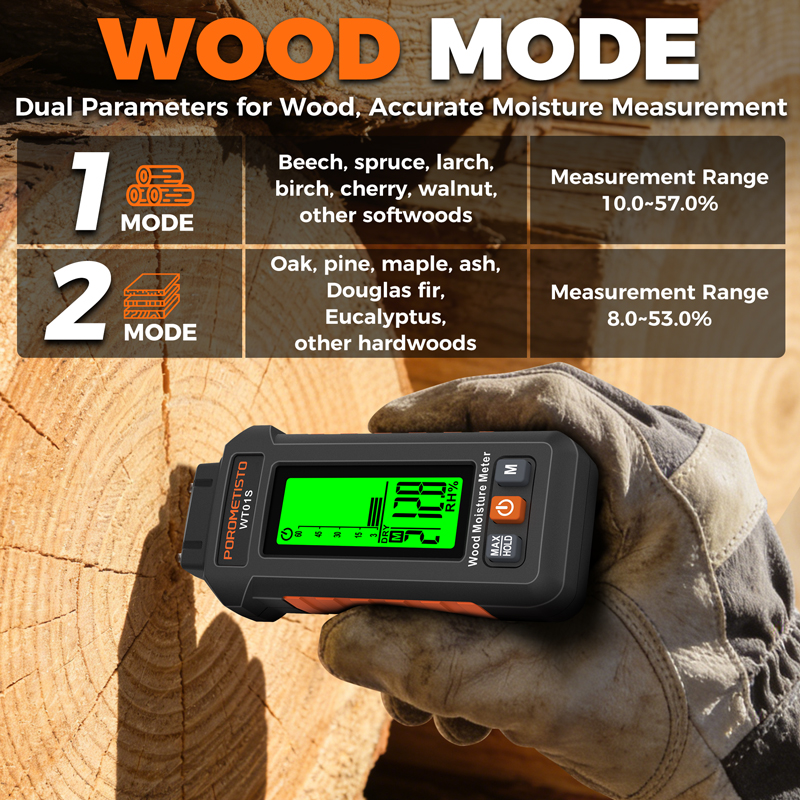 WT01S Two Pins Wood Humidity T - Lumber Woodworking ulasan dan harga