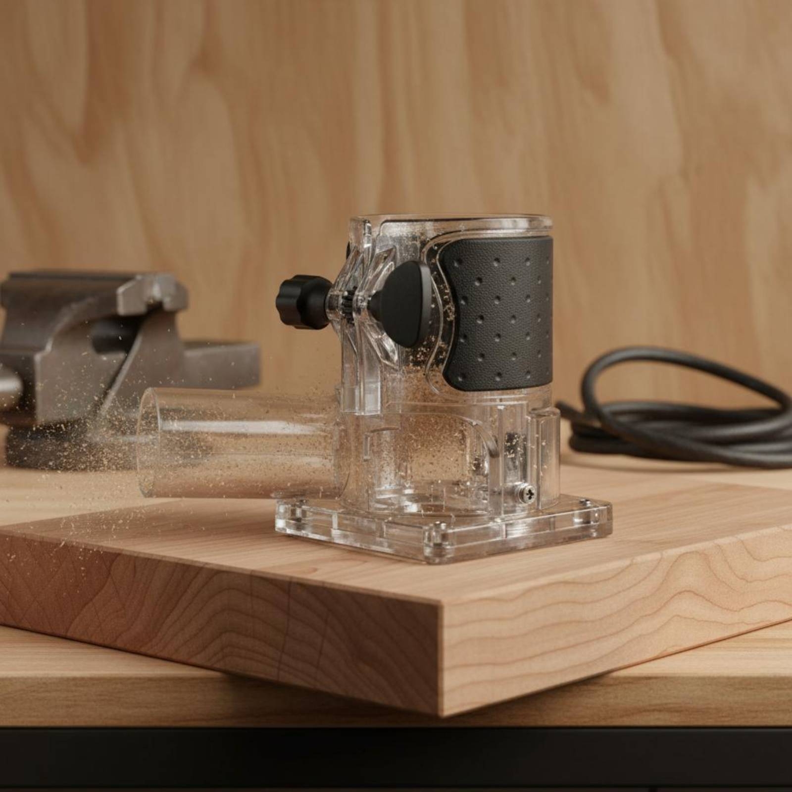 Transparent Router Dust Hood W - Vacuum Woodworking ulasan dan harga